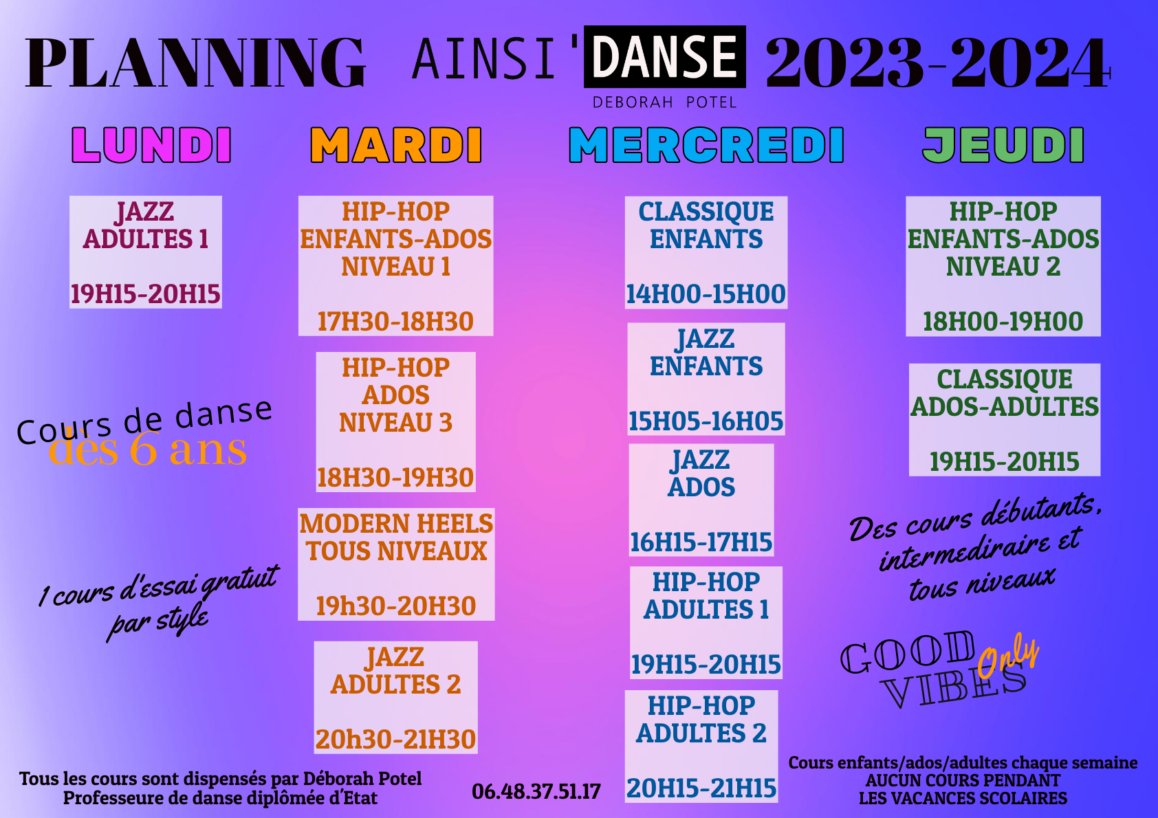 Planning Débo 2023 2024